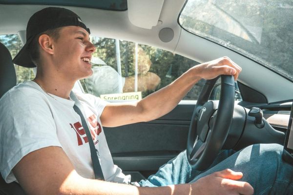 A man behind the wheel